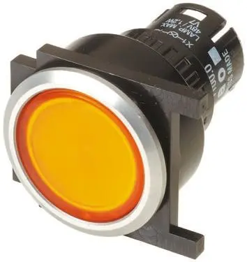 Produktfoto 1 von EAO 61 Drucktastenkopf, Gelb Rastend Pilzkopf Rund, IP65