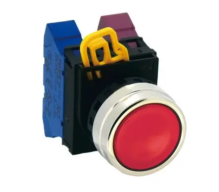 Produktfoto 1 von Idec YW4B Drucktastenkopf Ø 22 mm, Rot wartungsfrei Rund Rund Kunststoff, IP65