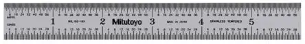Produktfoto 1 von Mitutoyo Stahl Lineal Zöllig/metrisch 150 mm x 19mm