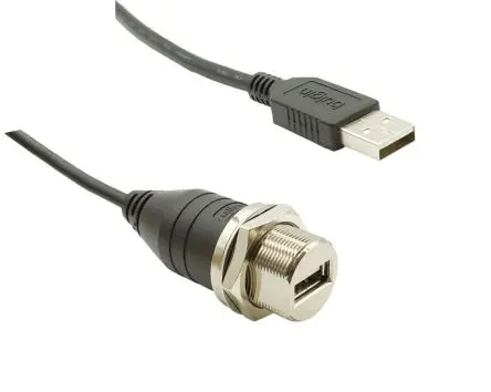 Produktfoto 1 von Bulgin Buchse PXM0023 USB-Kabel, USB Typ A Stecker / USB Typ A, 2 m USB 2.0 Schwarz