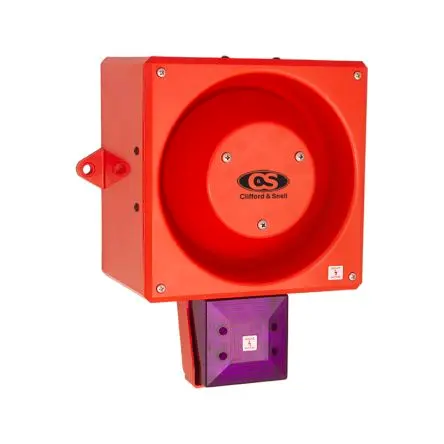 Produktfoto 1 von Clifford & Snell YL80 LED, Filament/Warnsummer-Licht Schall- und Lichtsignal-Kombination 115V ac Magenta IP66 Wand,