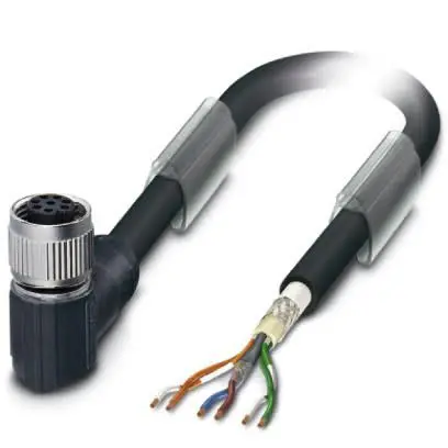 Produktfoto 1 von Phoenix Contact SAC, 6-polig Buskabel, M12, Rechtwinklig Buchse / Freies Ende Stecker, Länge 2 m