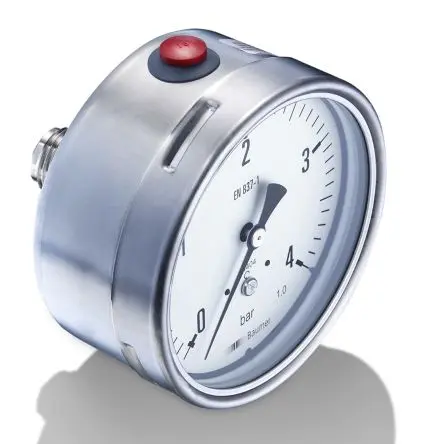 Bourdon Prozessanschluss MEX MEX5 - MEM5 Industrial Pressure Gauges Manometer 100 mm -1 bar → 0 bar Edelstahl 304