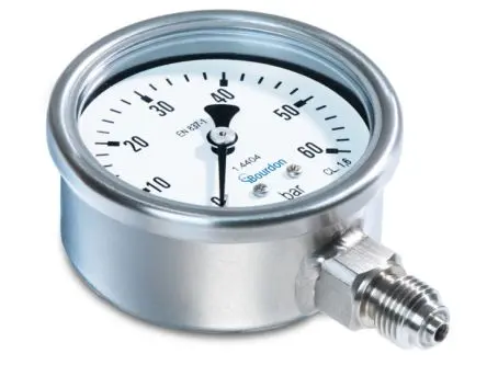Produktfoto 1 von Bourdon 18 Zoll NPT, Typ G MEX3 Manometer 63 mm 0 bar → 25 bar G 1/4