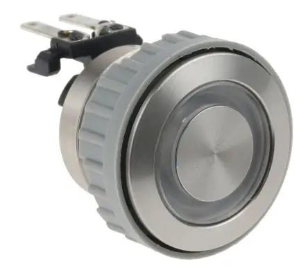 Produktfoto 1 von Schurter MSM LA 22 Druckschalter Blau Beleuchtet Rastend Panel Ø 22 mm, 2-poliger Umschalter / 12A 125 V dc 250 V ac,