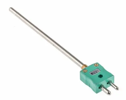 Produktfoto 1 von RS PRO Edelstahl Mineralisoliertes Thermoelement Typ K, Ø 6 mm x 150 mm → 1100 °C, DKD/DAkkS-kalibriert