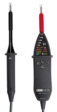 Produktfoto 1 von Chauvin Arnoux LED Spannungsprüfer, 1000 V ac, 1400 max. Durchgangsprüfung Batterie CAT IV