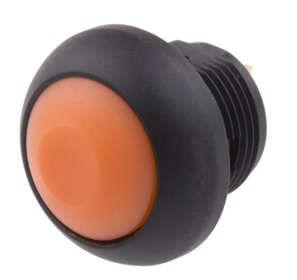 RS PRO Miniaturdruckschalter Orange Tastend Leiterplattenmontage Ø 13.6 mm, SPST / 400mA 50 V dc 32 V ac, IP67