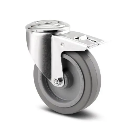 Produktfoto 1 von Tente Rolle, Rad ø 100 mm, 150 kg, Ges H. 128 mm, Rad B. 34 mm, Elastisch
