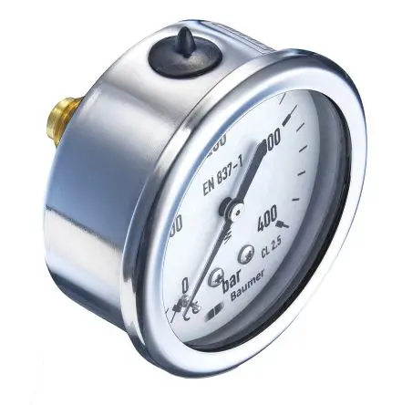 Produktfoto 1 von Bourdon MIT3 Manometer 63 mm 0 bar → 16 bar ±2.5 % Edelstahl Gehäuse G 1/4, ISO-kalibriert