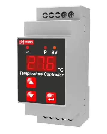 Produktfoto 1 von RS PRO ESM Ein-Aus-Temperaturregler DIN-Hutschiene 1, 1 x Relais Ausgang/ Thermoelement, Typ K Eingang 230V Ein-Aus