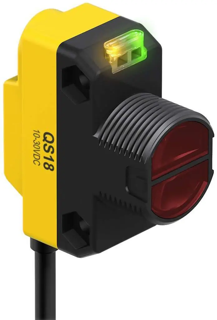 Banner Rechteckig Optischer Sensor, diffus, Bereich 450 mm, PNP Ausgang, Zopf QD, Hell-/dunkelschaltend