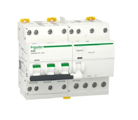 Produktfoto 1 von Schneider Electric Acti9 iDD40N FI/LS-Schalter (RCBO) 32A, 3-polig Typ C, Empfindlichkeit 30 mA