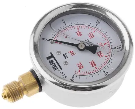 Sferaco Typ G 1612-1625 Manometer 63 mm 0 bar → 25 bar Edelstahl Gehäuse G 1/4, DKD/DAkkS-kalibriert