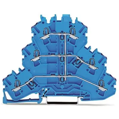 Produktfoto 1 von WAGO TOPJOB S Mehrstufiger Anschlussklemmenblock 3 Blau, 2.5mm², 300V Einsteck-Anschluss IECEx/ATEX/CSA