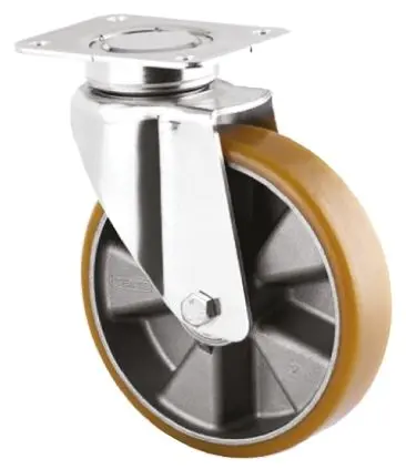 Produktfoto 1 von Tente Drehbar Rolle, Rad ø 160 mm, 600 kg, Ges H. 210 mm, Rad B. 50 mm, Polyurethan