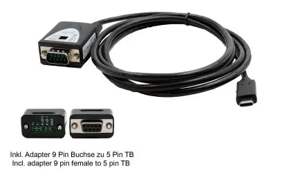 Produktfoto 1 von Exsys Stecker USB-Kabel, USB Typ C Stecker / DB9-Stecker, 1.8 m USB 2.0