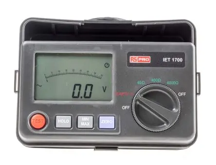 Produktfoto 1 von RS PRO IET1700 LCD Erdungsprüfer, bis 4 kΩ CAT III