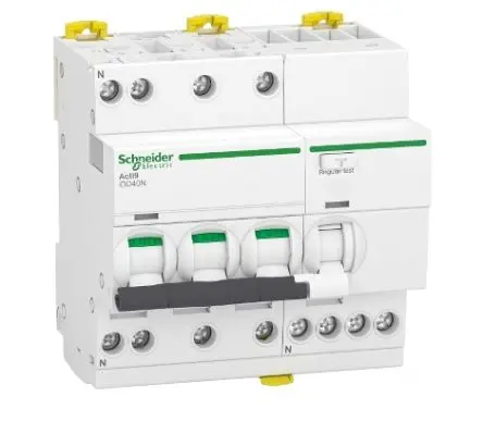 Produktfoto 1 von Schneider Electric Acti9 iDD40N FI/LS-Schalter (RCBO) 32A, 3-polig Typ C, Empfindlichkeit 300 mA