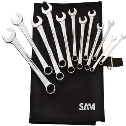 Produktfoto 1 von SAM Pfeifenkopfschlüssel-Satz Ring-Maulschlüssel CrV-Stahl, 14-teilig