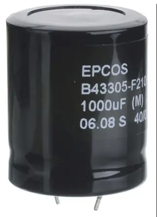 TDK B43305 Einrastmontage Kondensator 220 μF ±20 % / 450V dc, Ø 25 mm x 35 mm, 85 °C