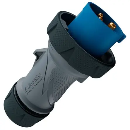 Produktfoto 1 von MENNEKES 136 Leistungssteckverbinder Grau, Blau 3P, 230V Gerade IP67, IP69 16A