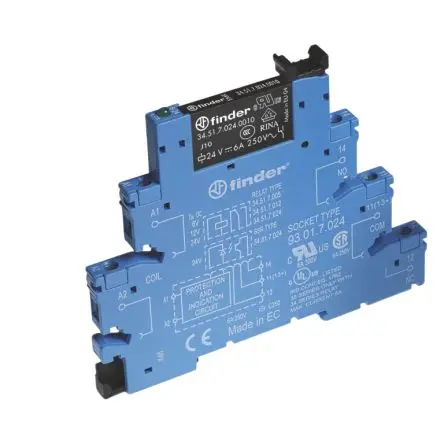 Produktfoto 1 von Finder 38 Schnittstellen-Relaismodul 240V ac, 1-poliger Umschalter Schienenverkehr