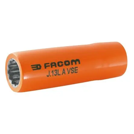 Produktfoto 1 von Facom 3/8 in 12-Kant Steckschlüssel, isoliert SW 18 mm Vierkant x 76mm