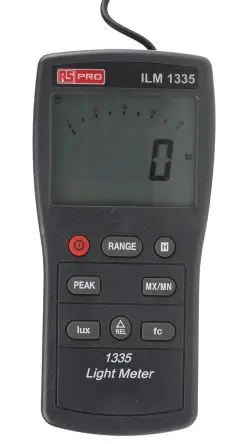 Produktfoto 1 von RS PRO ILM1335 Luxmeter 0lx mit Fotodiode, bis 400000 lx, 0.01 lx, ±3% rdg ±0.5% f.s