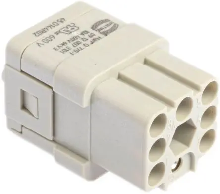 Produktfoto 1 von HARTING Han Q Industrie-Steckverbinder Kontakteinsatz Buchse, 7-polig 10A, Kabel, Steckverbindereinsatz