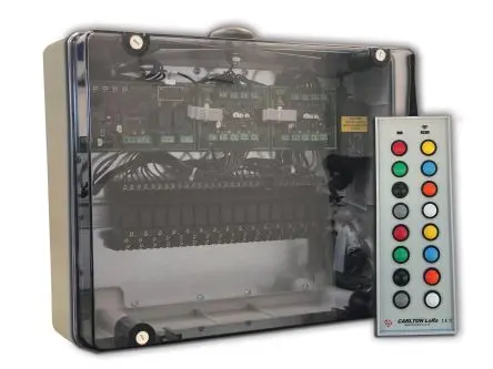 Produktfoto 1 von RF Solutions Fernbedienungssystem 915 MHz LoRa-Spreizspektrum, FSK 48 Kanäle, 32-Tasten Handsender 12 to 32 V dc