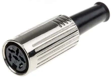 Produktfoto 1 von RS PRO 121 Standard DIN-Buchse Gerade 6-polig, DIN 45322, 60V ac 4A Kabel Buchse