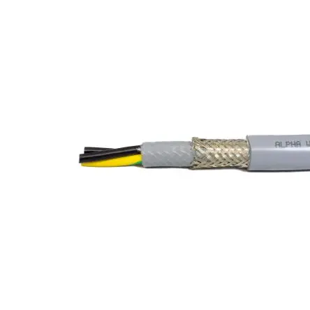 Alpha Wire 6510 Kabel, 5-adrig 6mm² 10 AWG Grau Geschirmt, 500 ft, Polyvinylchlorid