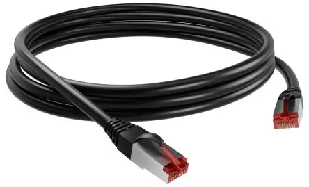Produktfoto 1 von AXINDUS I4CORD6ASFPUR Cat6a Ethernet-Kabel, 5 m, Schwarz Abgeschirmt Geschirmt, Polyurethan
