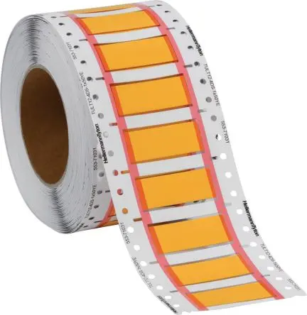 Produktfoto 1 von HellermannTyton TULT DS Kabelmarkierung, Beschriftung: Leiterstil, Gelb, Ø 8 mm - 24 mm, 50 mm x 25mm