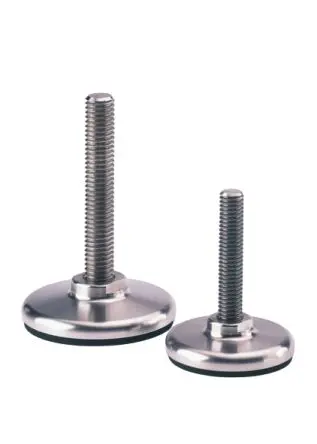 Nu-Tech Engineering Verstellbarer Fuß M16 bis 2000 kg x 150 mm, bis 0° neigbar Edelstahl, Ø 80 mm x 171 mm