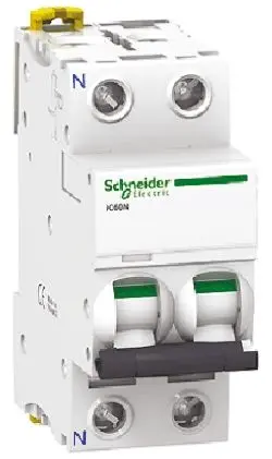 Produktfoto 1 von Schneider Electric IC60N Miniaturüberlastschalter Typ C, Pol 1-polig 2A 400V ac Acti9 72 V dc