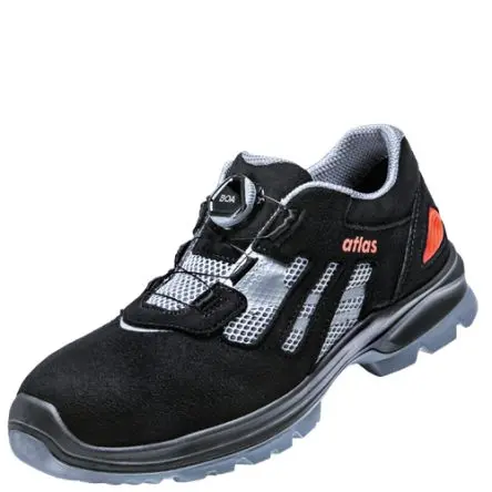 Atlas Safety Shoes Flash 3205 XP BOA Unisex Sicherheitsschuhe Schwarz, Grau Aluminium, Größe 38 / UK 5