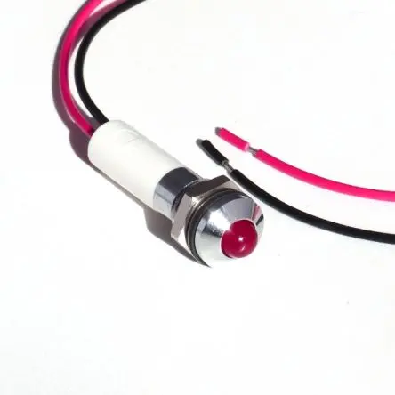 CML LED-Anzeige für die Montage auf einer Platte mit Anschlussleitung Rot Tafelmontage-Anzeige, Draht 24V dc M8, IP67
