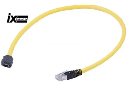 Produktfoto 1 von HARTING ix Industrial Cat6A-Ethernet-Kabelkonfiguration, 0.60 m, Gelb, A IX Industrie Stecker, B RJ45 Stecker