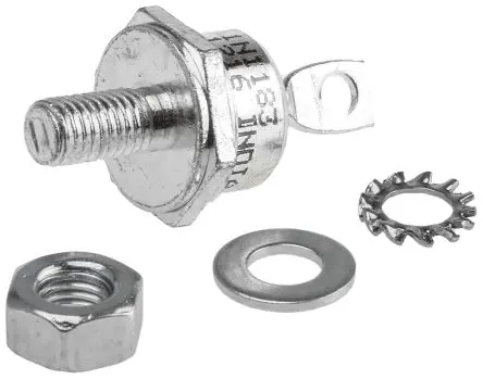 Produktfoto 1 von Vishay VS-1N Mit Gewindebolzen Diode Bolzenausführung Einfachdiode, 1000 V / 60 A, 2-Pin DO-203AB (DO-5)