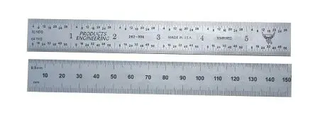Produktfoto 1 von RS PRO Stahl Lineal Zoll, Metrisch 300 mm x 19mm