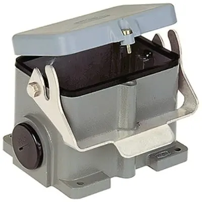 Produktfoto 1 von HARTING Han B Oberflächenmontiertes Gehäuse Einhebel 1, Oberfläche 48B Haube für seitliche Kabeleinführung, IP65
