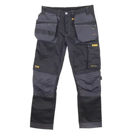 Produktfoto 1 von DeWALT Harrison Herren Arbeitshose, 33 % Baumwolle, 3 % Elastan, 64 % Polyester Schwarz, Grau 30 in, W30 in x 29Zoll