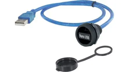 Produktfoto 1 von Encitech Connectors Buchse USB-Kabel, USB Typ A Stecker / USB Typ A, 1 m Blau