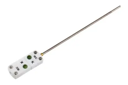 Produktfoto 1 von RS PRO Edelstahl Mineralisoliertes Thermoelement Typ K, Ø 3 mm x 150 mm -40 °C → 1100 °C, DKD/DAkkS-kalibriert