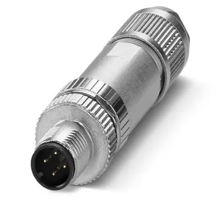 Produktfoto 1 von Phoenix Contact SACC M12 Rundsteckverbinder Buchse 4-polig Stecker 4A Kabel IP65, IP67