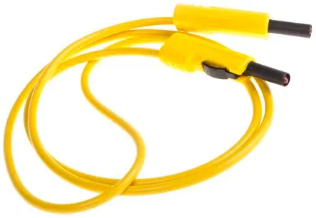 Produktfoto 1 von Hirschmann Test & Measurement Steckverbinder-Messleitung 16A Stecker / Stecker, Gelb Polyvinylchlorid-isoliert 1 m, 60V