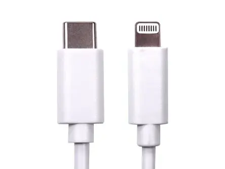 Produktfoto 1 von RS PRO Stecker USB-Kabel, USB Typ C Stecker / Lightning, 1 m USB 3.0 Weiß