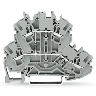 Produktfoto 1 von WAGO TOPJOB S Doppelstock Reihenklemmen 2 Grau, 2.5mm² Einsteck-Anschluss